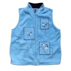 Northern Reflections Vintage Zip-up Bluejay Embroidered Vest Large